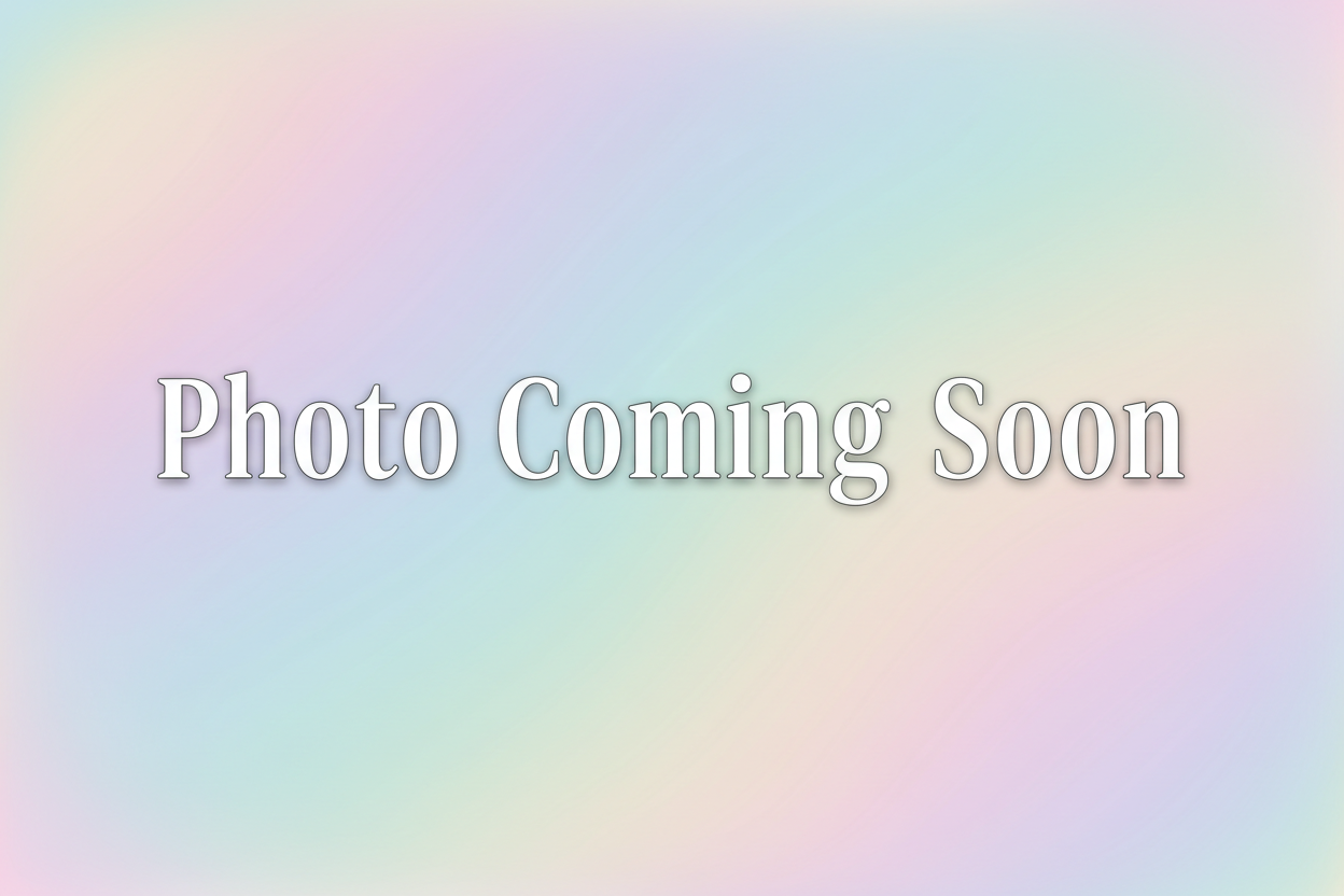 Pastel rainbow background saying Photo Coming Soon